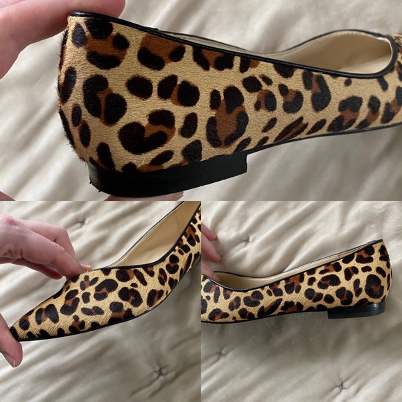 Marc Fisher Analialy calf hair leopard print pointed toe flat 7.5 - Picture 12 of 15